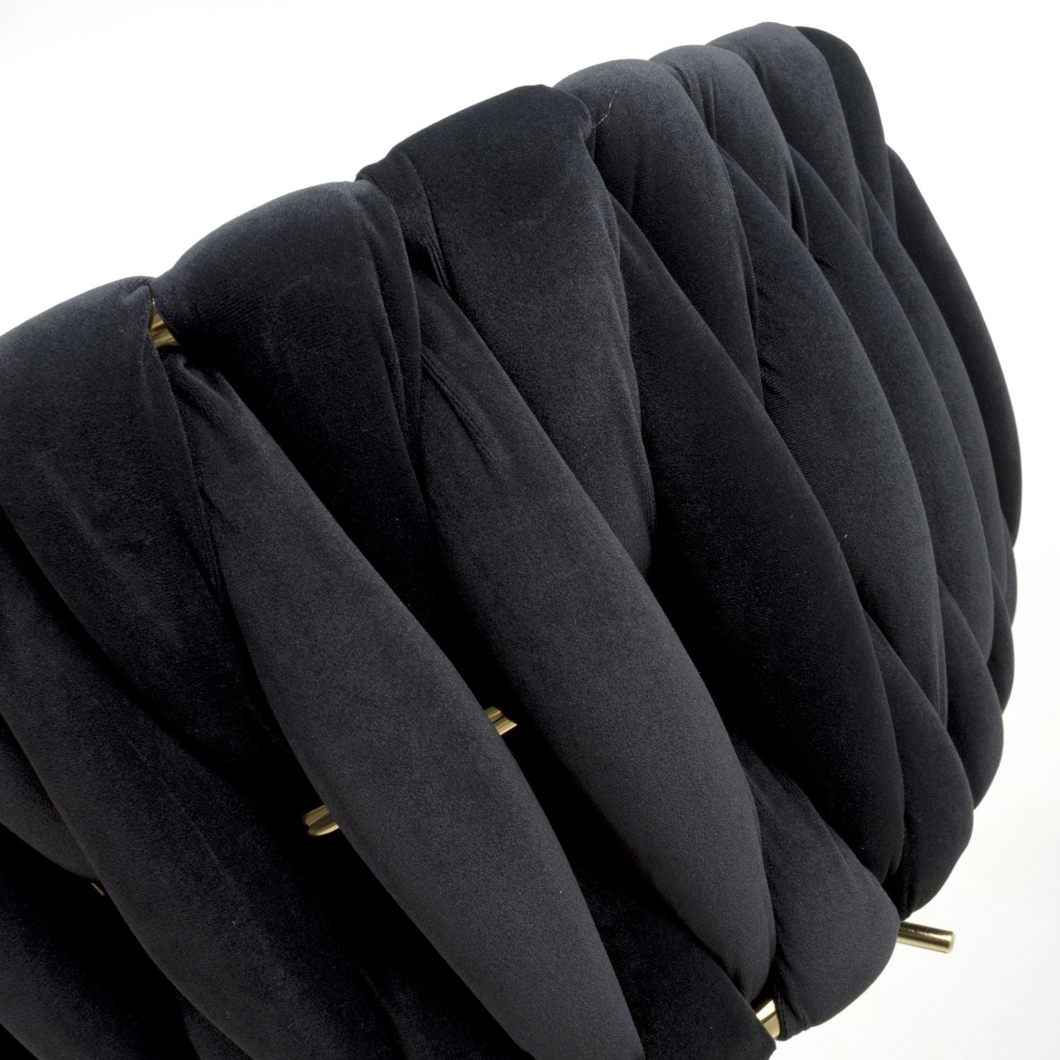 Black Velvet Fabric Adjustable Swivel Bar Stool Gold Legs