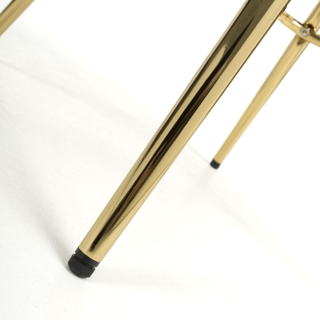 Black Velvet Curved Bar Stool with Footrest Gold Frame