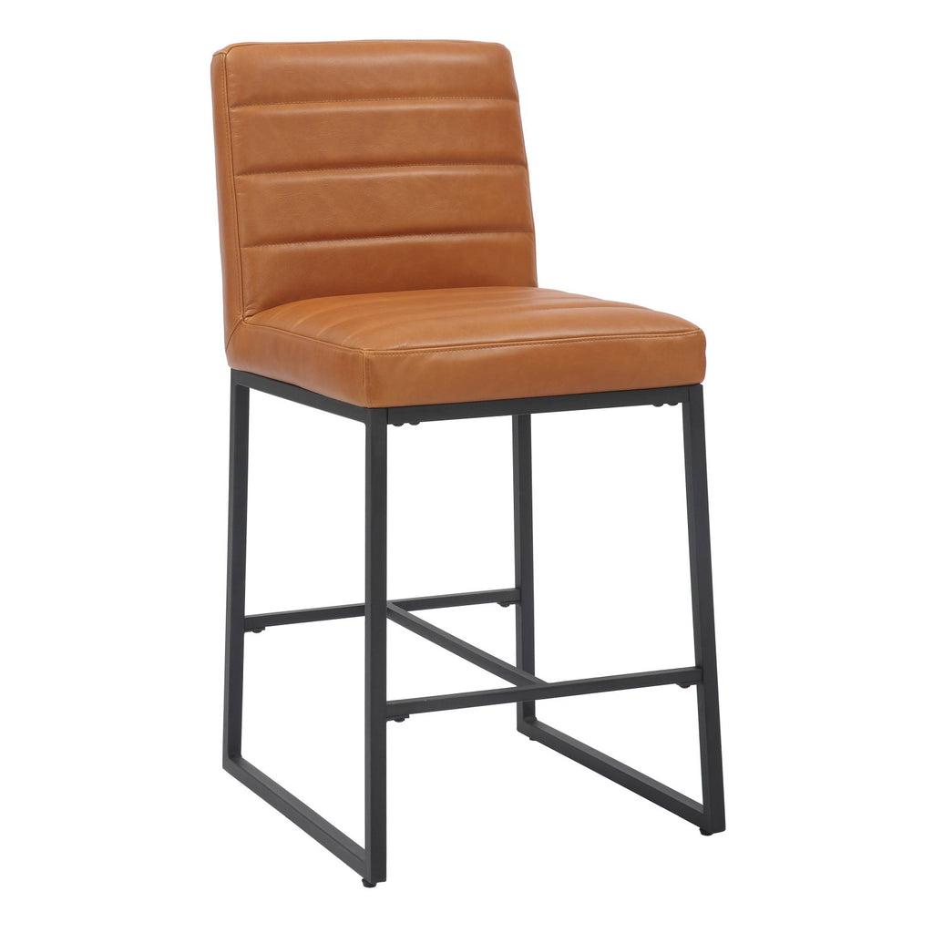 Carlton Real Leather Light Brown Bar Stool