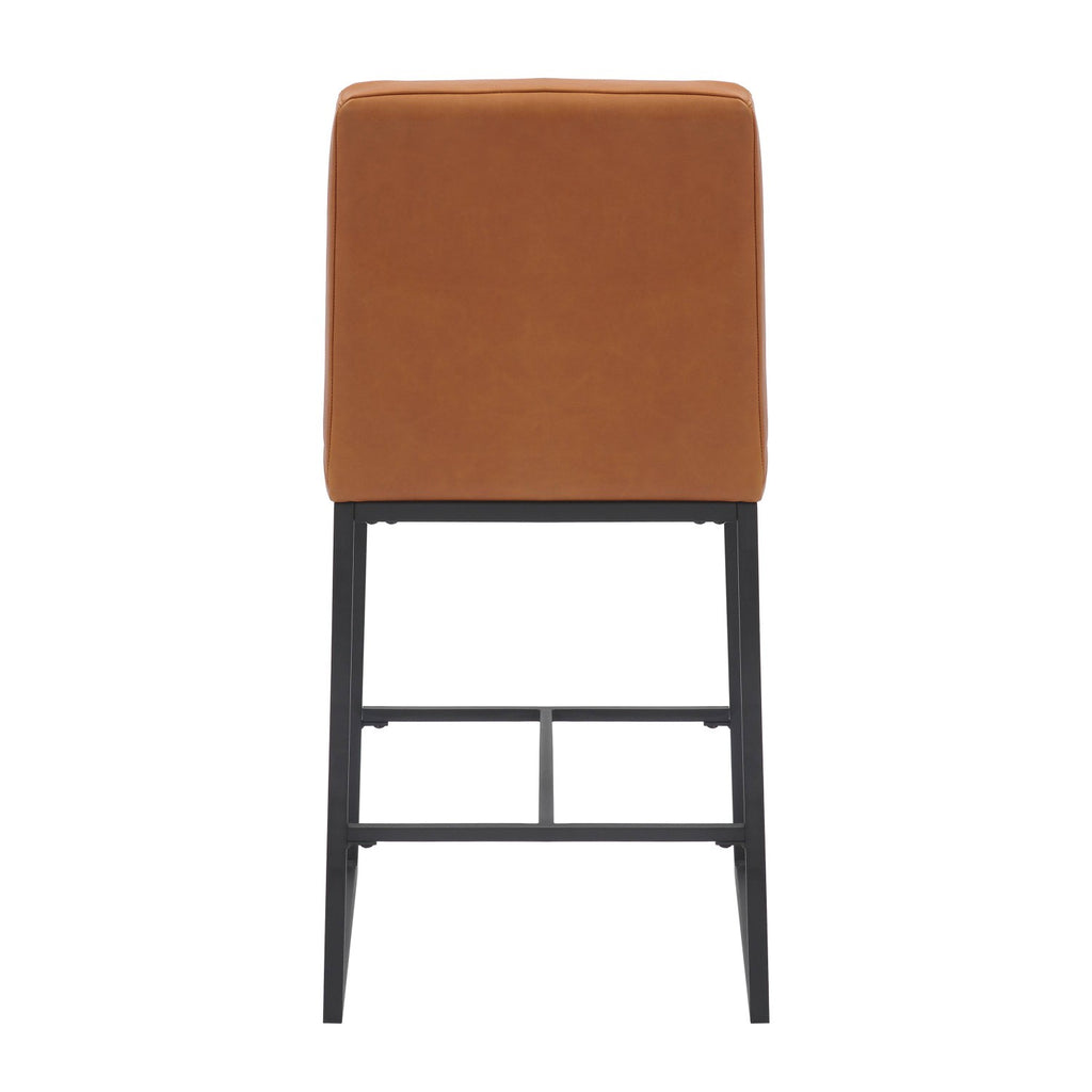 Carlton Real Leather Light Brown Bar Stool