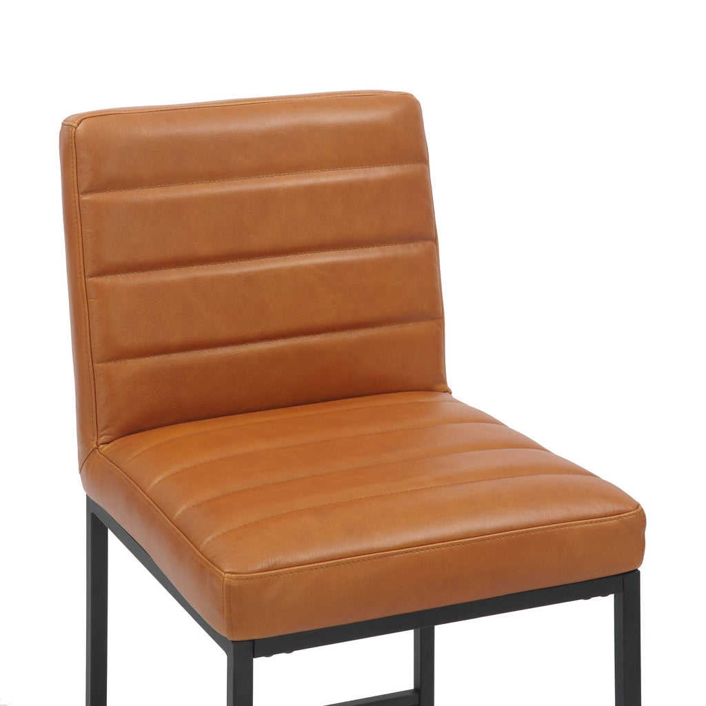 Carlton Real Leather Light Brown Bar Stool