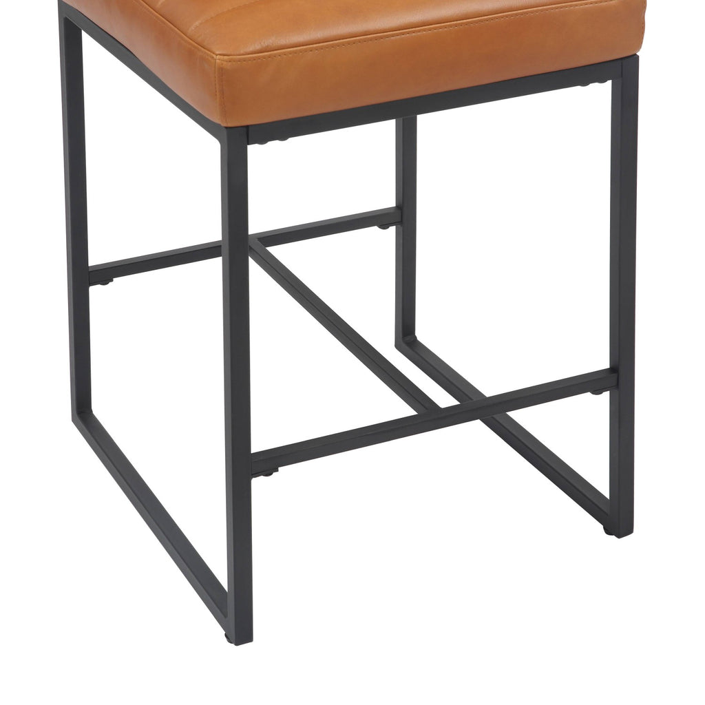 Carlton Real Leather Light Brown Bar Stool