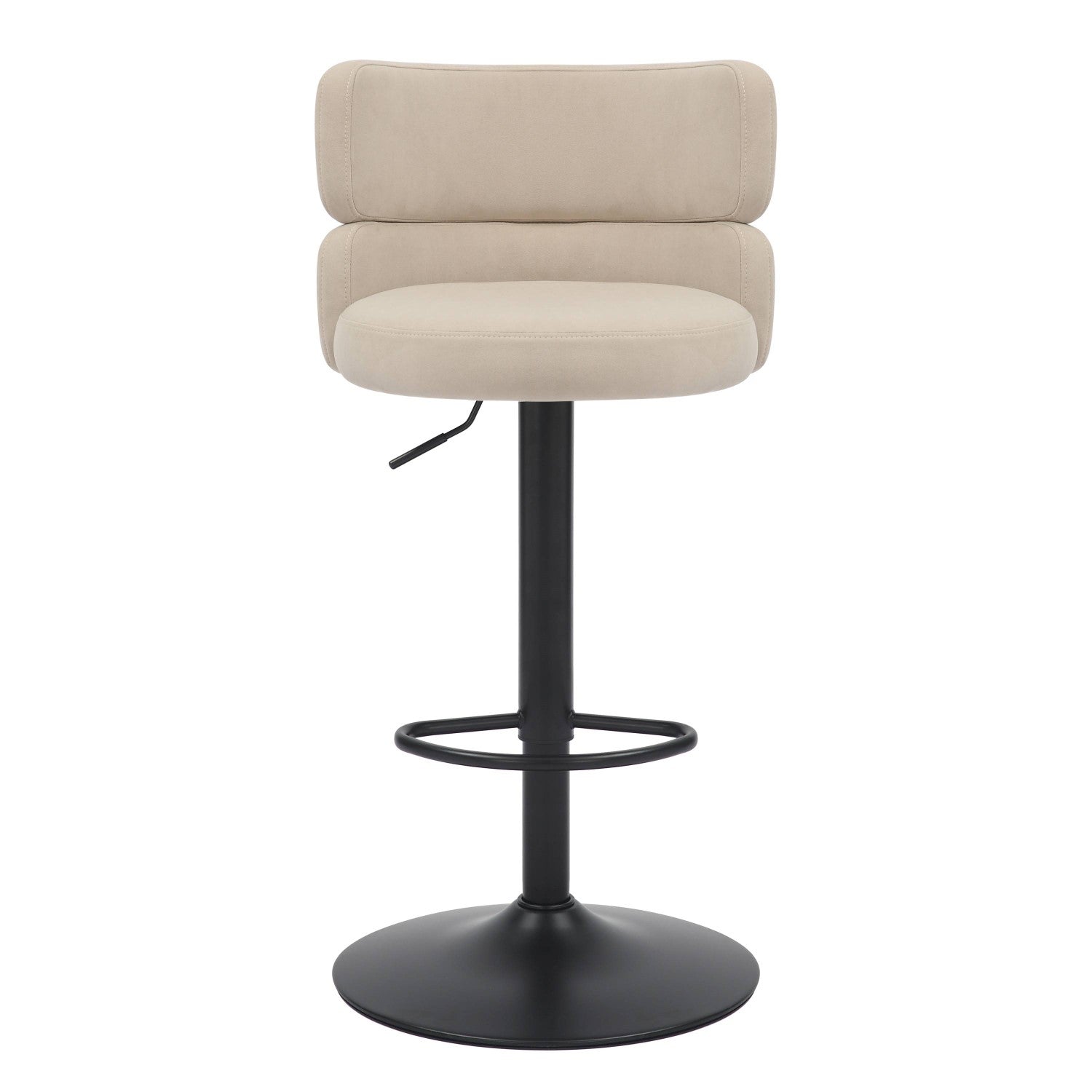 Cream Velvet Adjustable Swivel Bar Stool