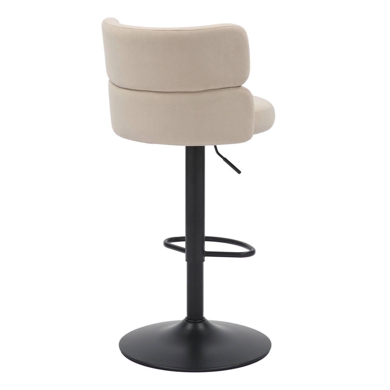 Cream Velvet Adjustable Swivel Bar Stool