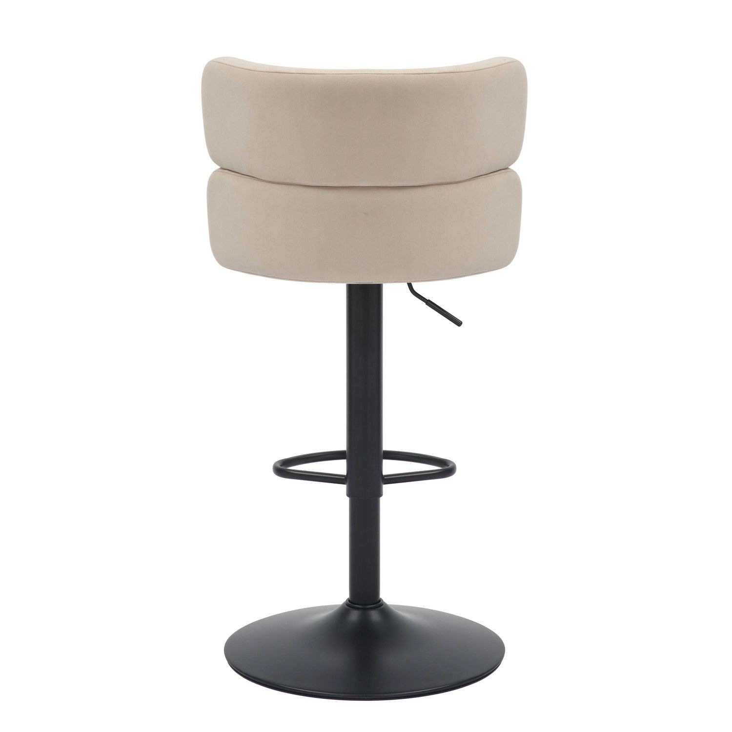Cream Velvet Adjustable Swivel Bar Stool