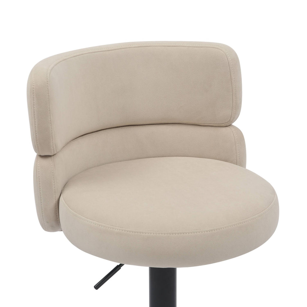 Cream Velvet Adjustable Swivel Bar Stool