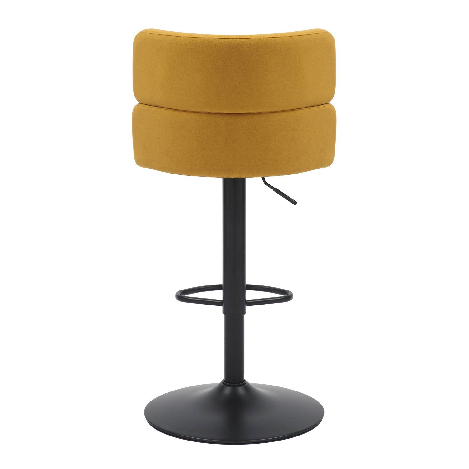 Brushed Velvet Fabric Mustard Yellow and Black Bar Stool