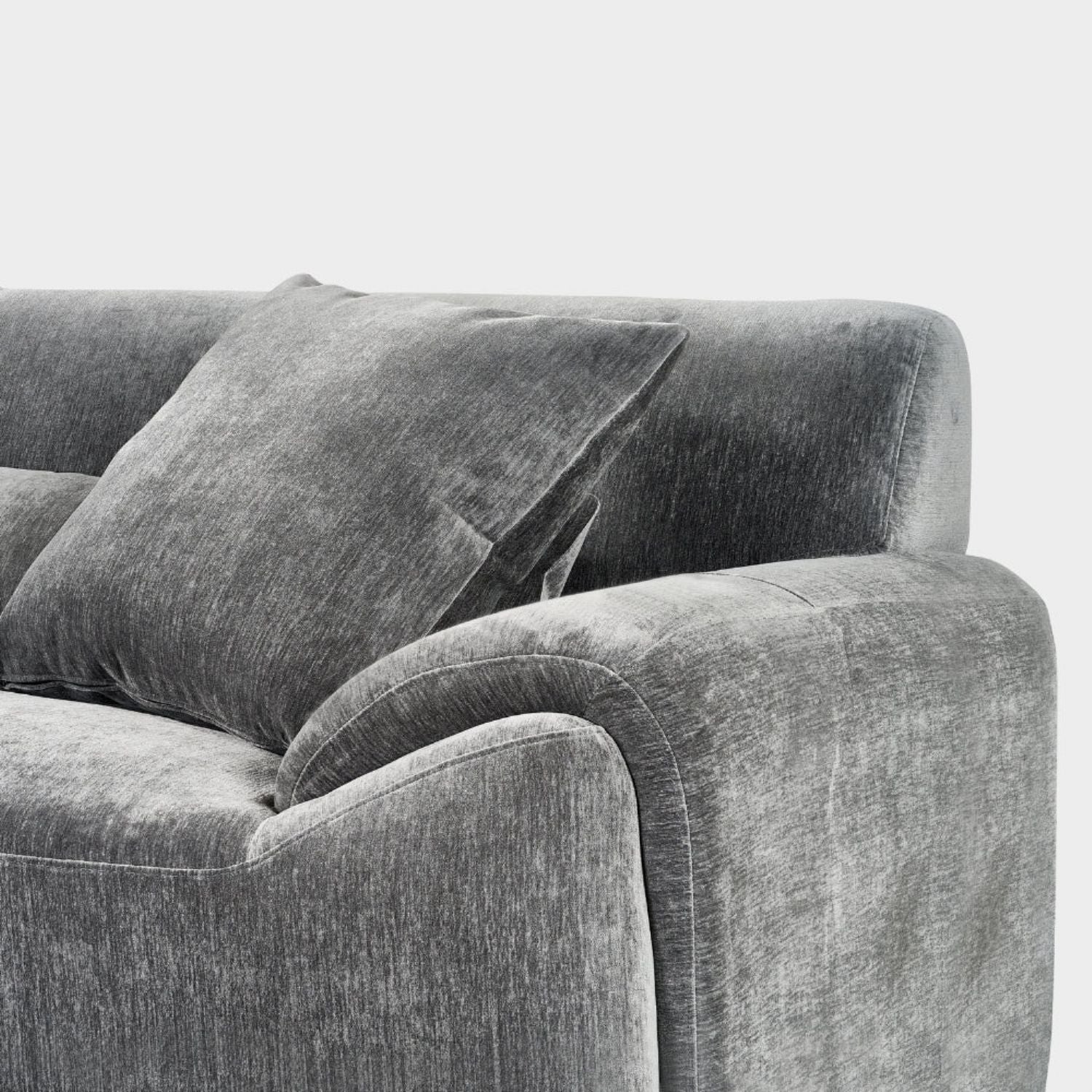 Charcoal Fabric Left Hand Facing Corner Sofa