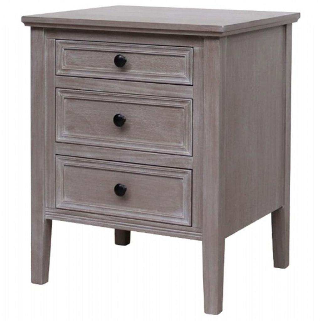 Three Drawer Bedside Table