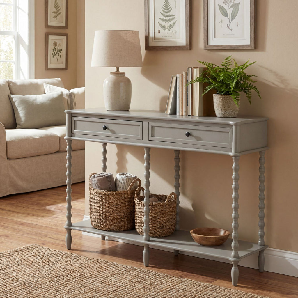 The Camden Collection Large Two Drawer Console Table