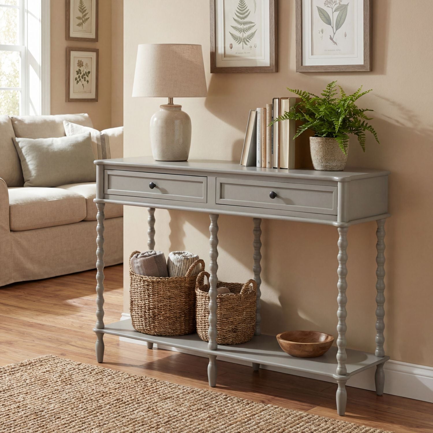 The Camden Collection Large Two Drawer Console Table