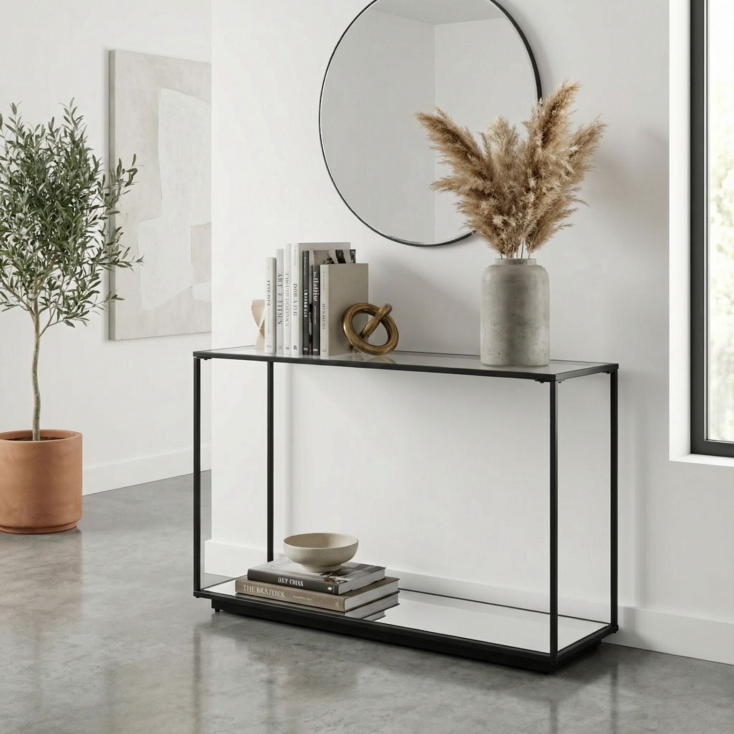 Lennox Black Framed Console