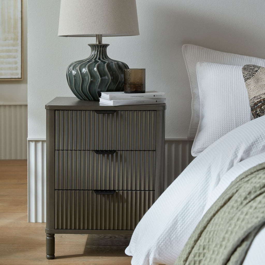 Reed Collection 3 Drawer Bedside Table