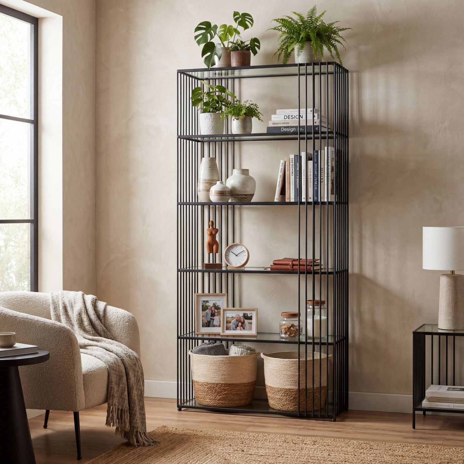 Alto Shelf Unit With Glass Shelves