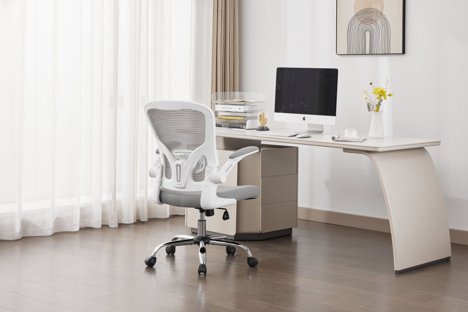 Prime Mesh Grey White Office Chair