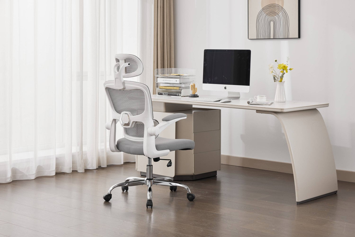 Supreme Mesh Grey White Office Chair