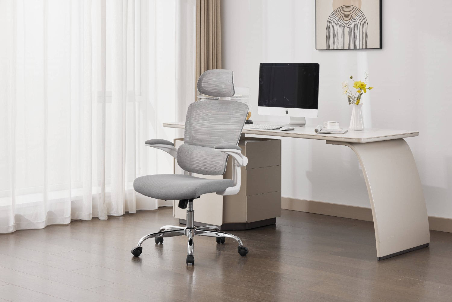 Supreme Mesh Grey White Office Chair