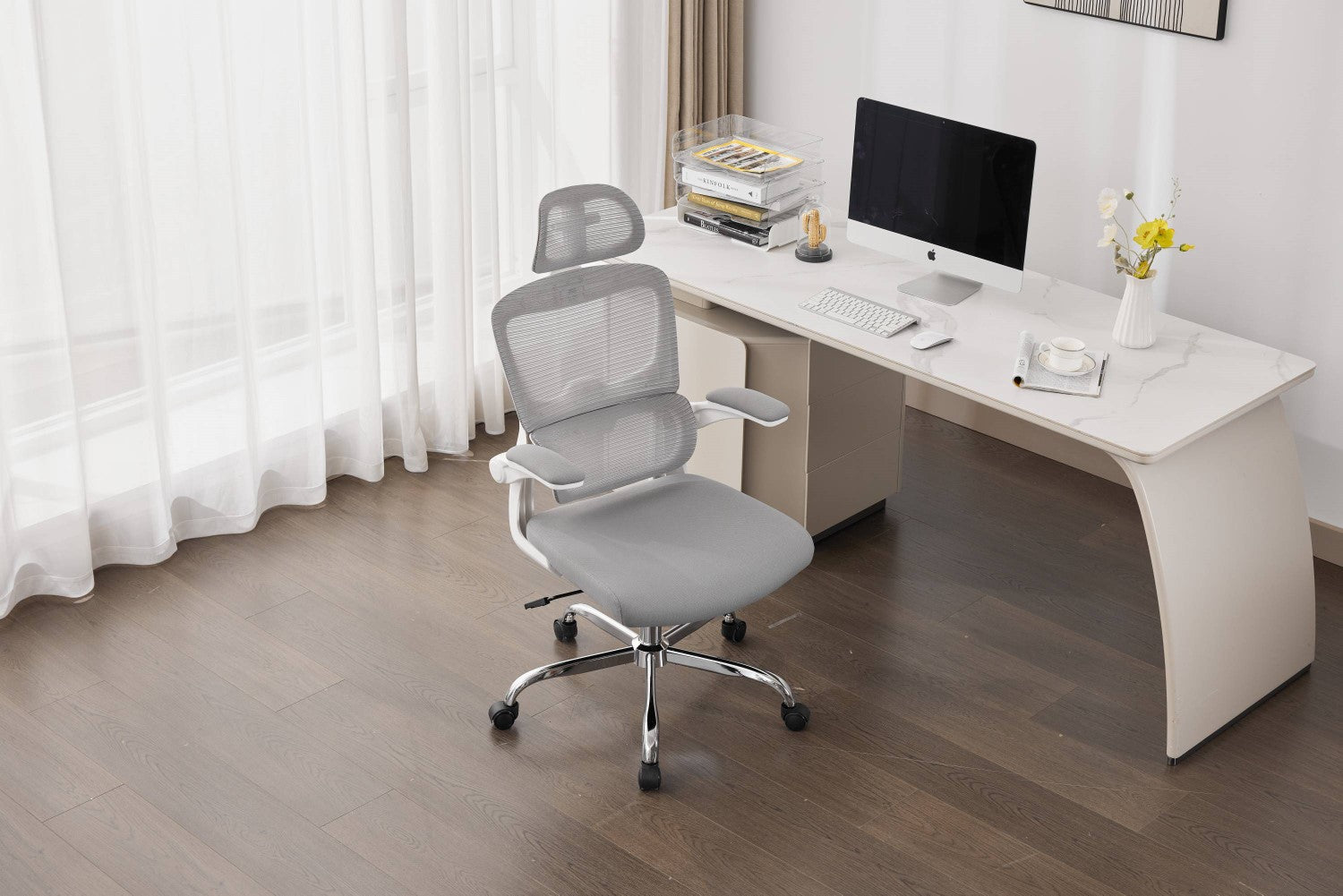 Supreme Mesh Grey White Office Chair