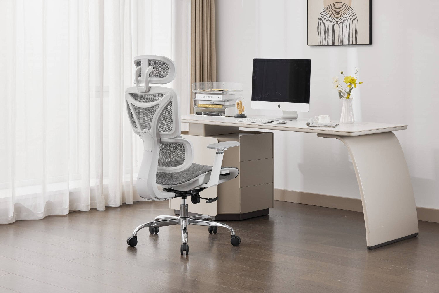 Elite Mesh Grey White Office Chair