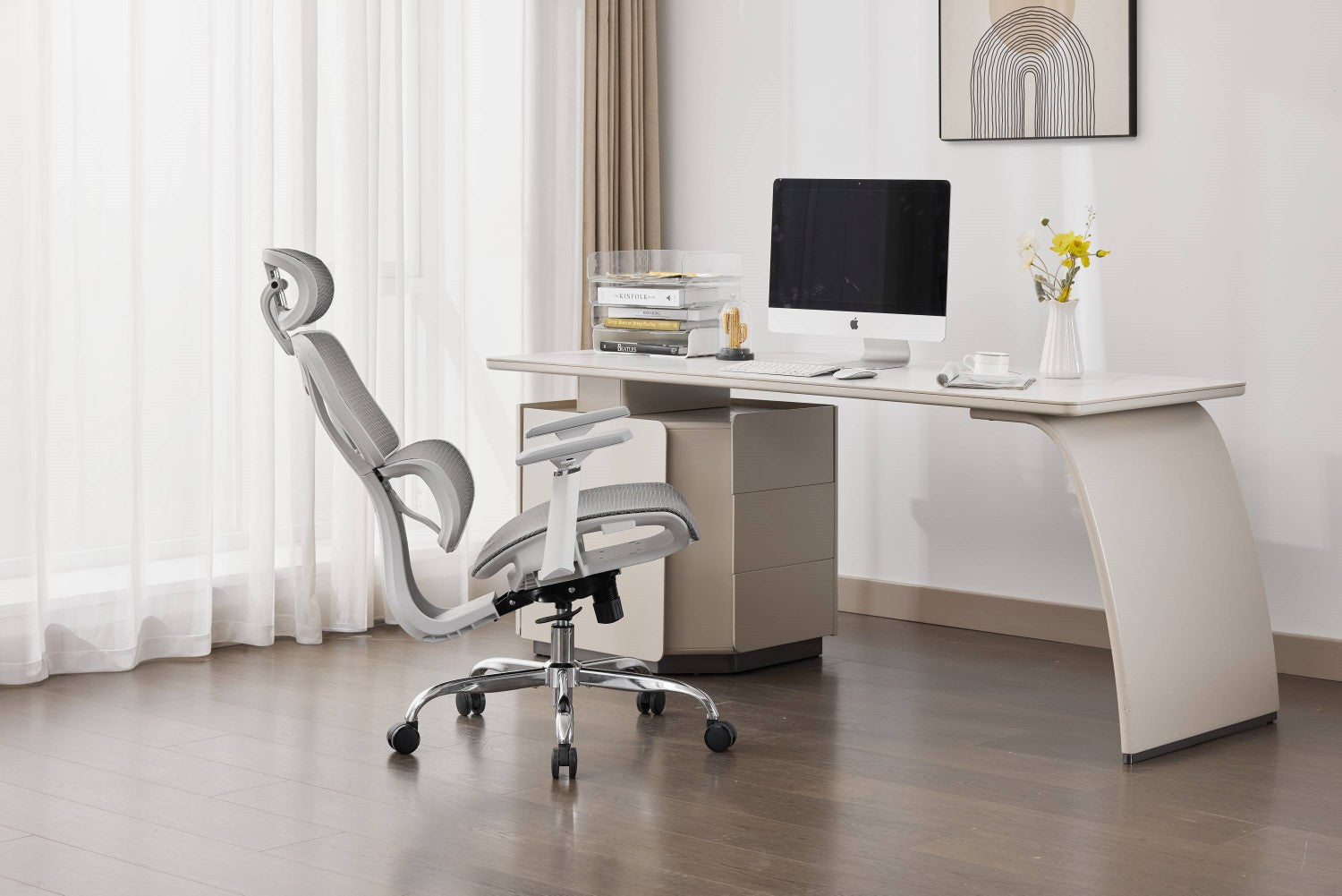 Elite Mesh Grey White Office Chair