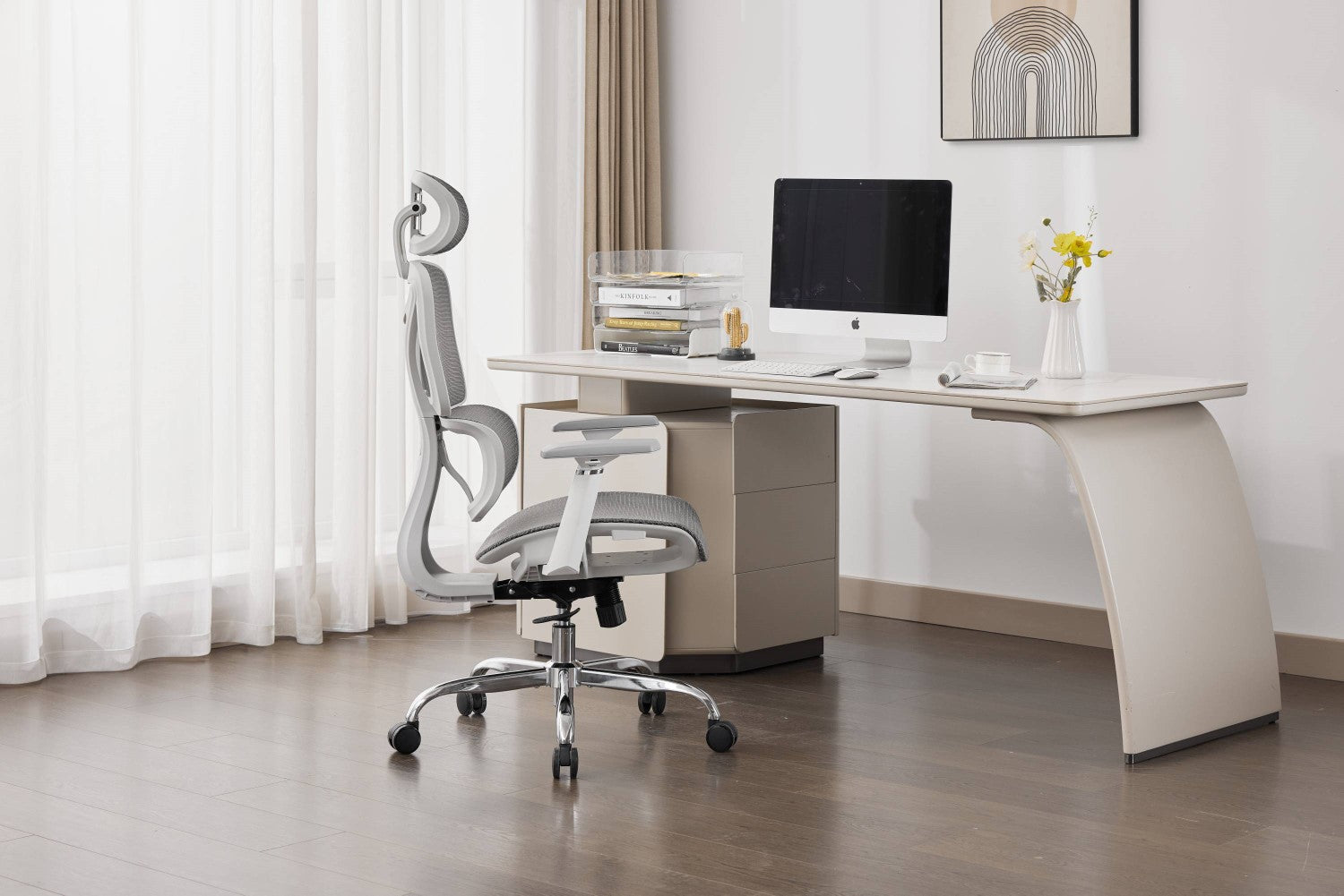 Elite Mesh Grey White Office Chair