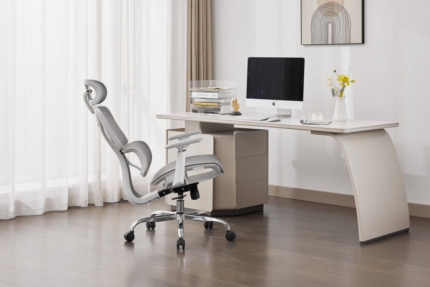 Elite Mesh Grey White Office Chair