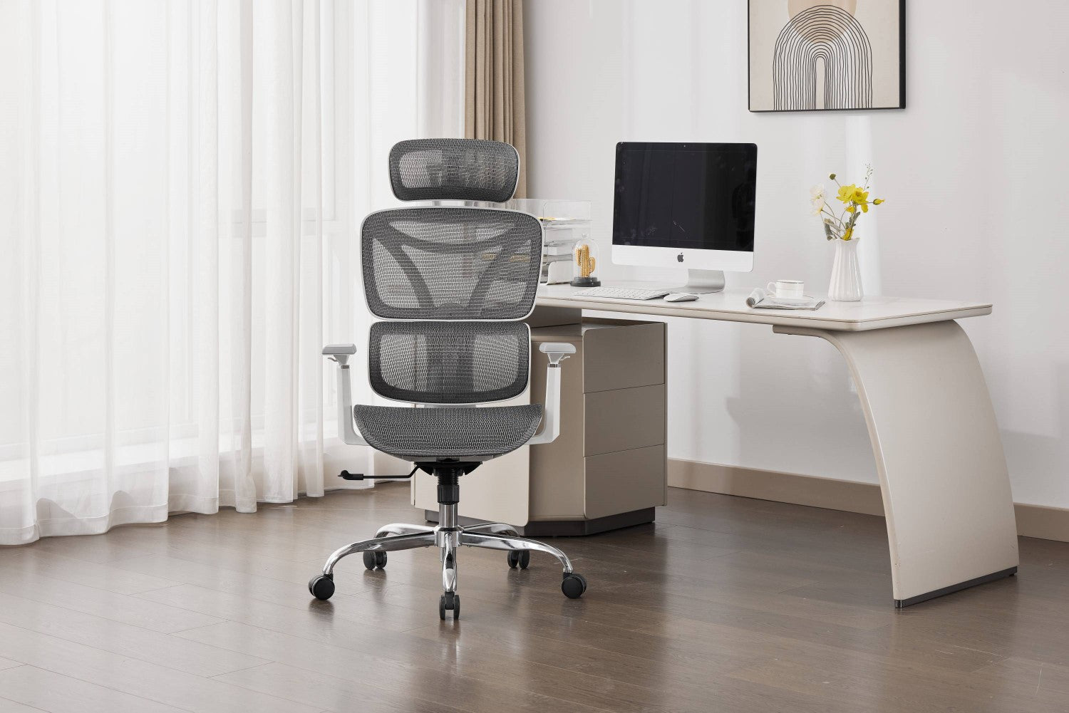 Elite Mesh Grey White Office Chair
