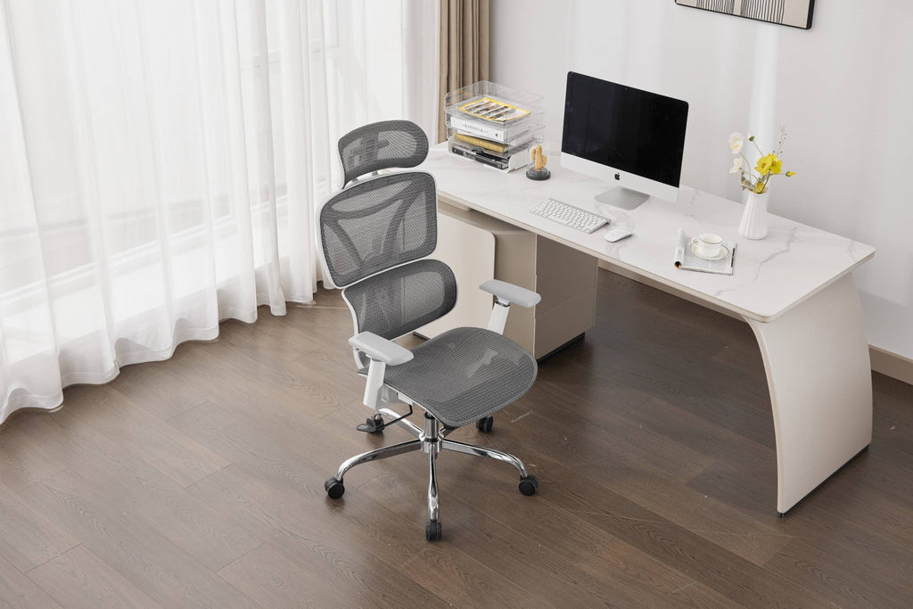 Elite Mesh Grey White Office Chair