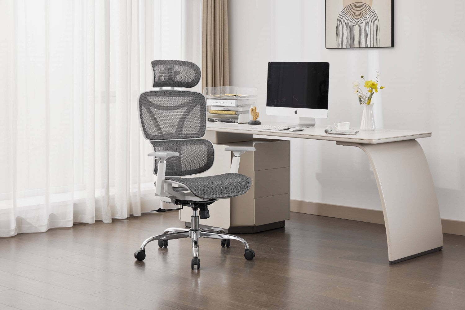 Elite Mesh Grey White Office Chair
