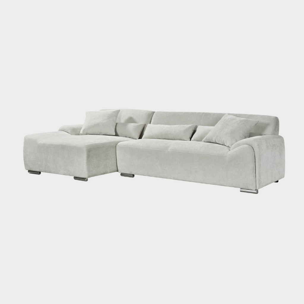 Beige Fabric Left Hand Facing Corner Sofa