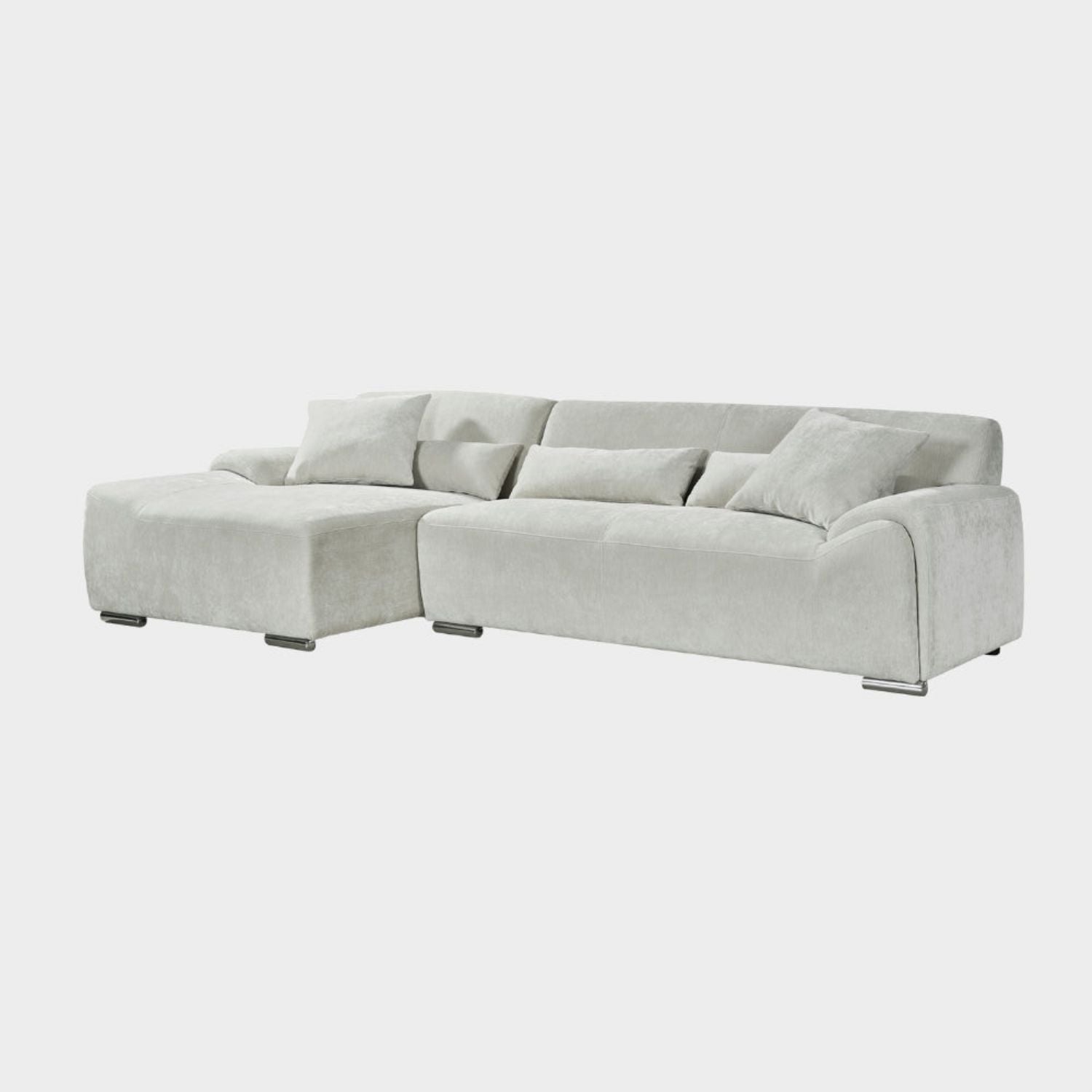 Beige Fabric Left Hand Facing Corner Sofa