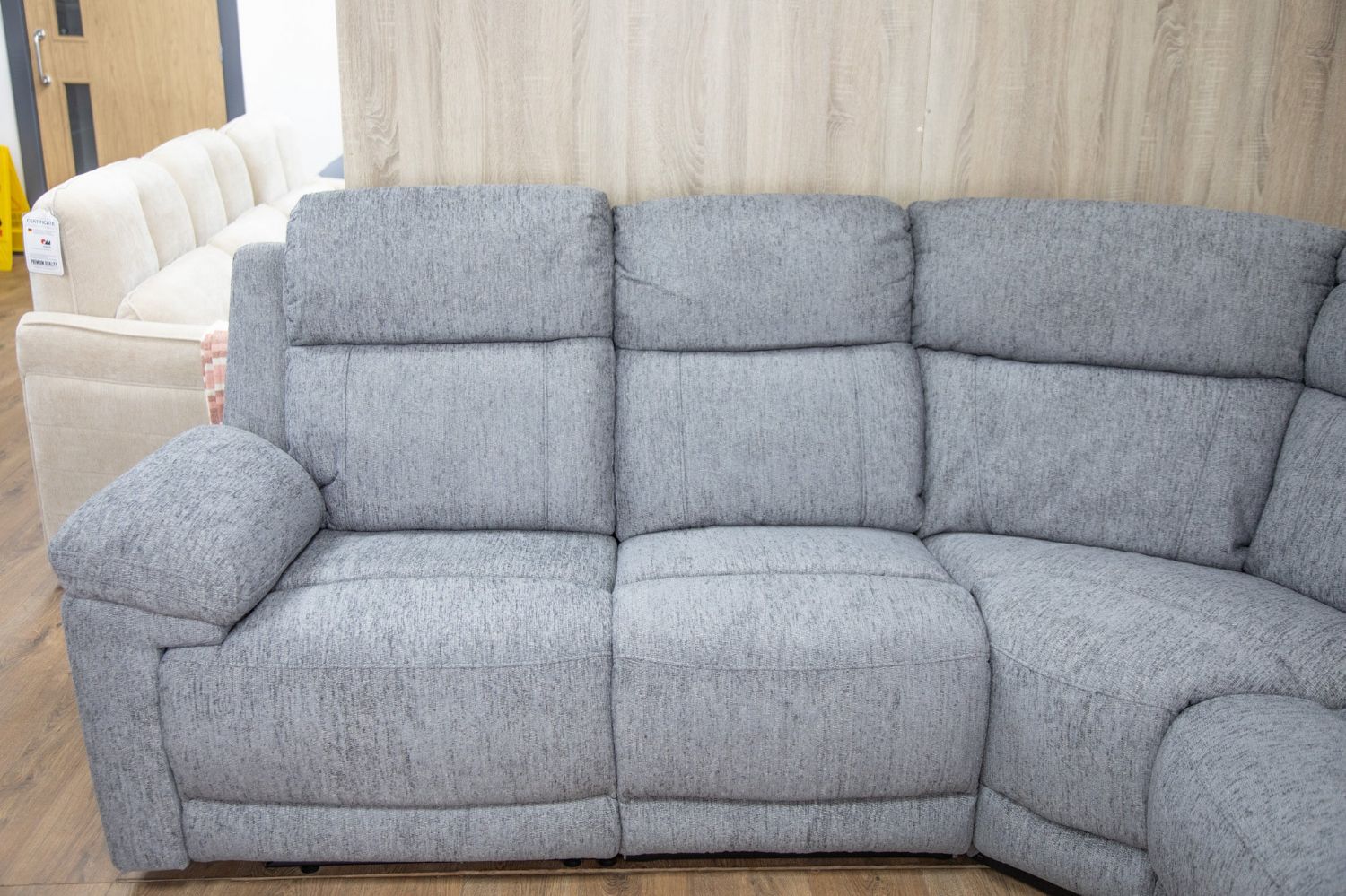 Grey Fabric Large Electric Power Recliner Corner Sofa