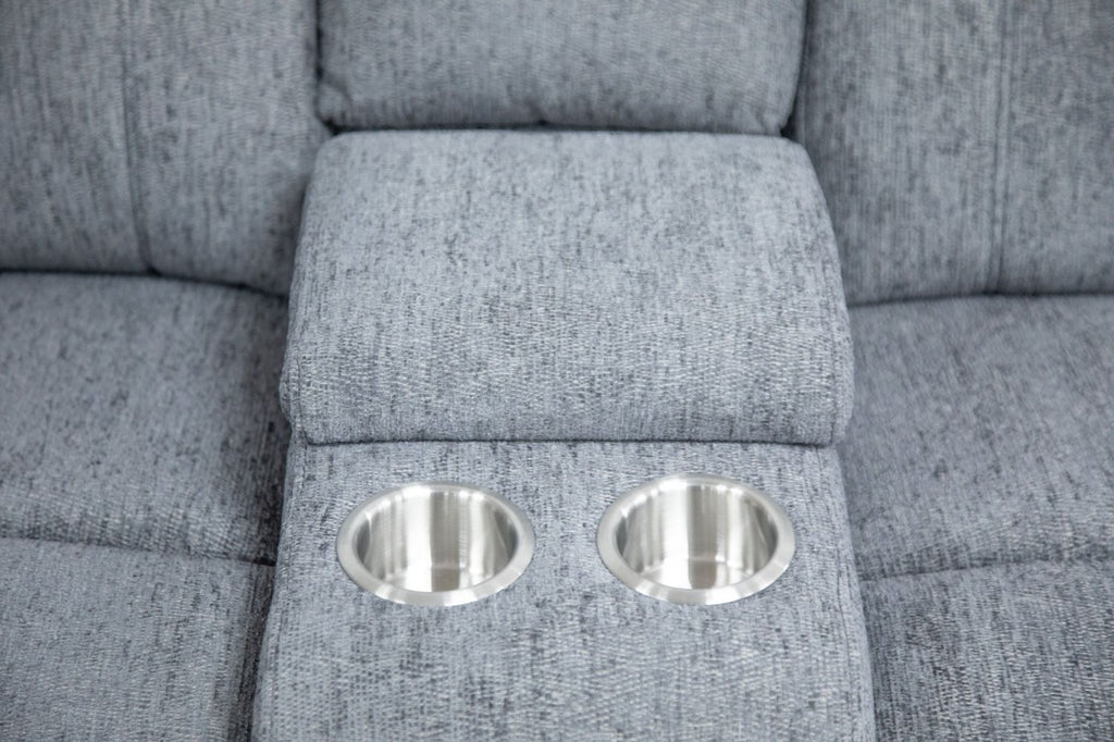 Grey Fabric Large Electric Power Recliner Corner Sofa