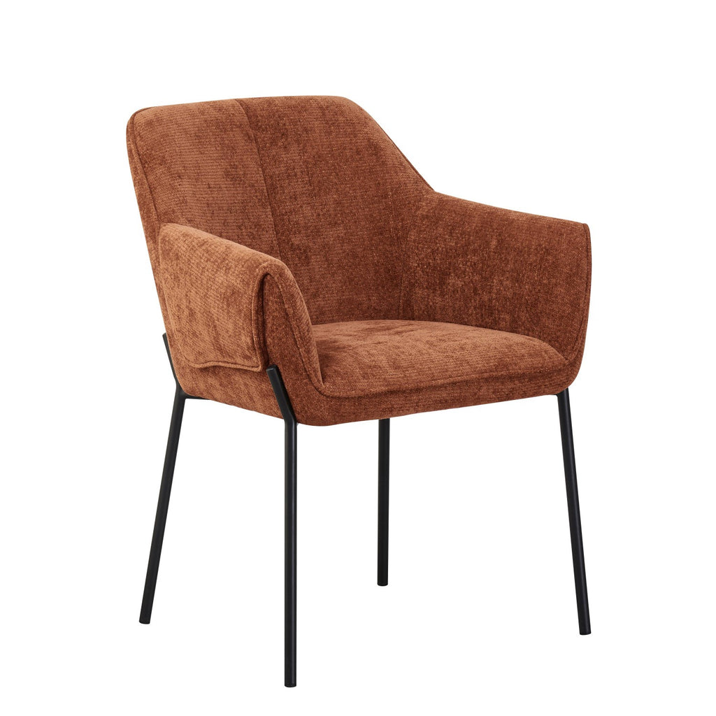 Milan Chenille Effect Burnt Orange Dining Chair