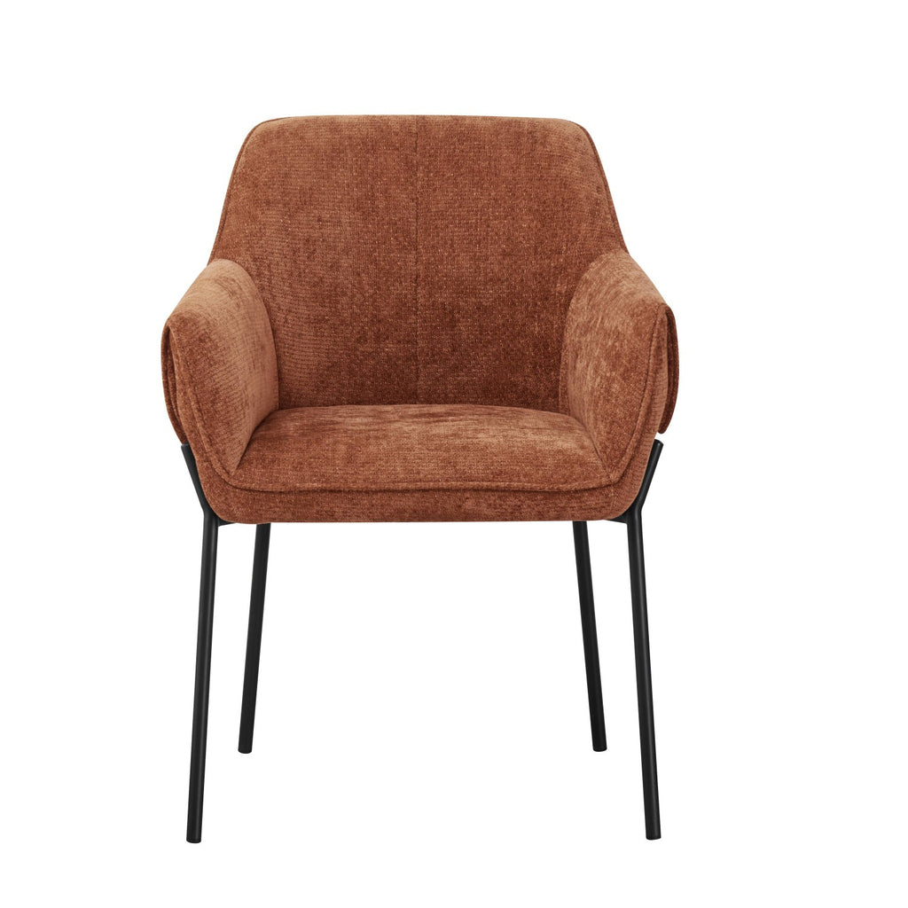 Milan Chenille Effect Burnt Orange Dining Chair