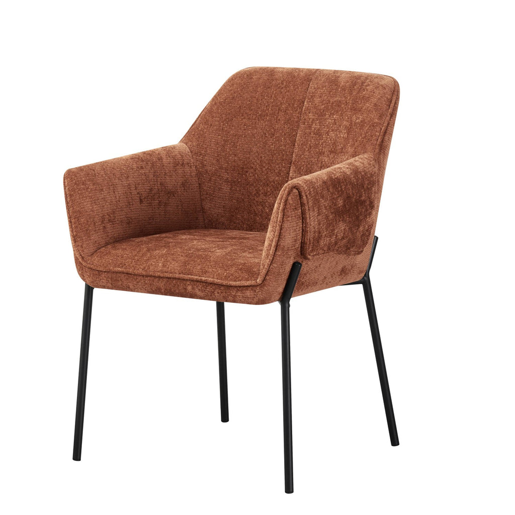 Milan Chenille Effect Burnt Orange Dining Chair