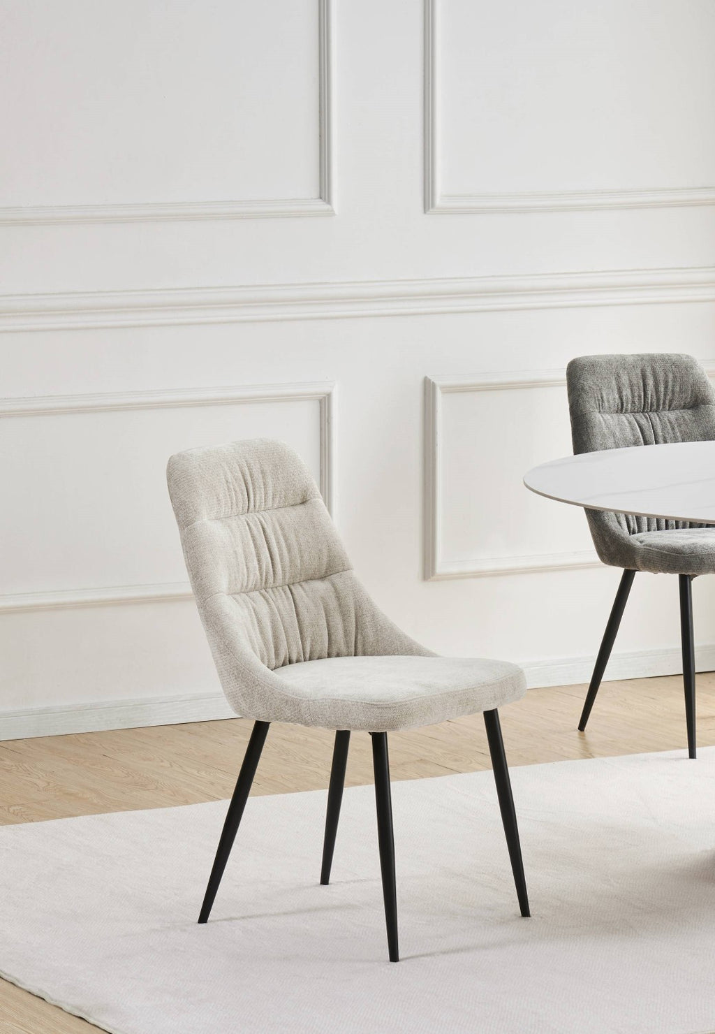 Rhodes Chenille Effect Natural Dining Chair