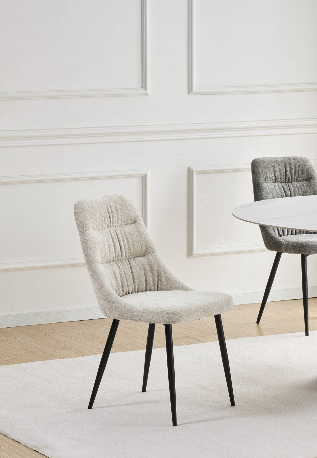 Rhodes Chenille Effect Natural Dining Chair