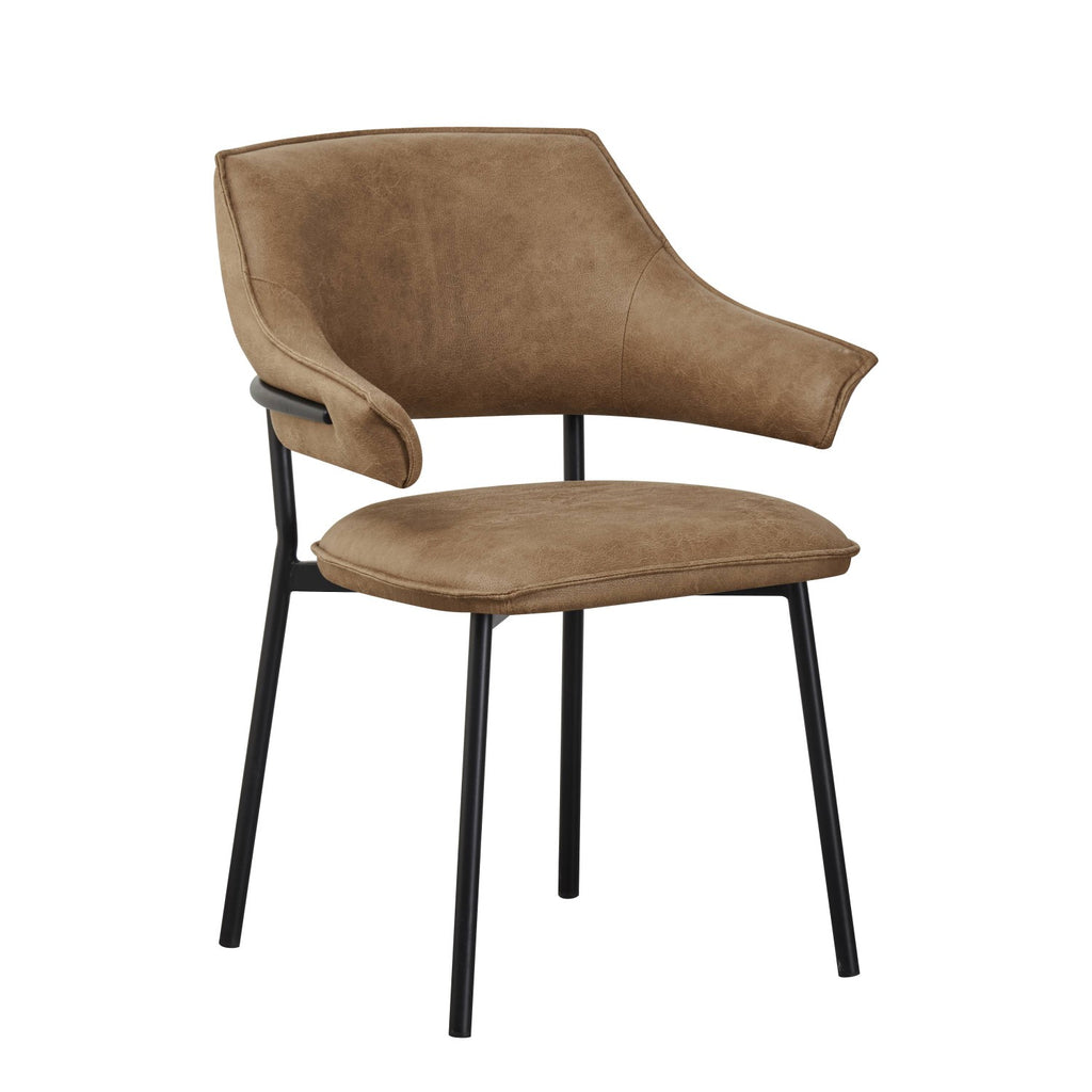 Geneva Leather Effect Antique Tan Dining Chair