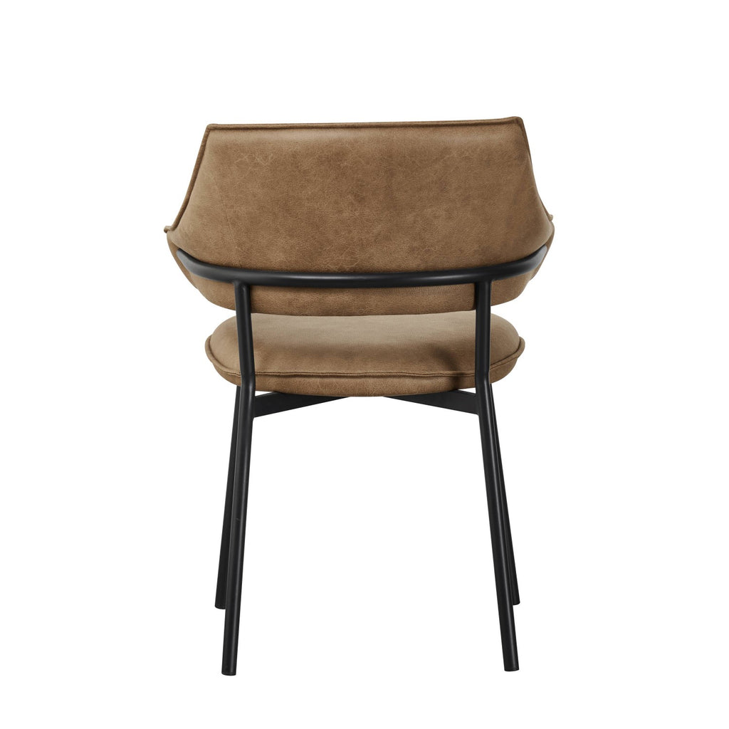 Geneva Leather Effect Antique Tan Dining Chair