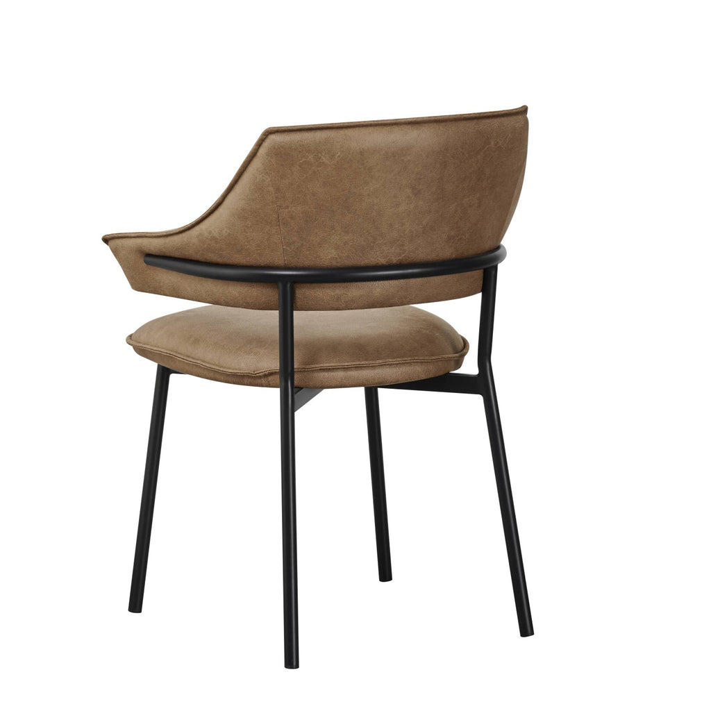 Geneva Leather Effect Antique Tan Dining Chair