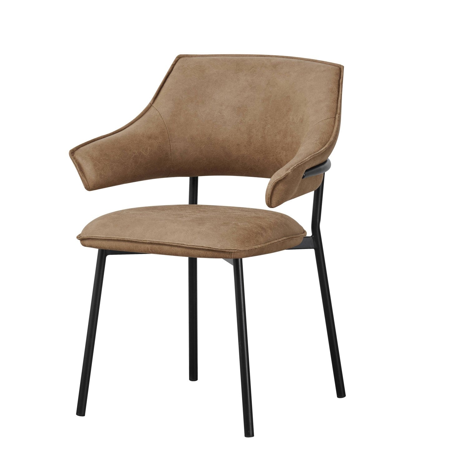 Geneva Leather Effect Antique Tan Dining Chair