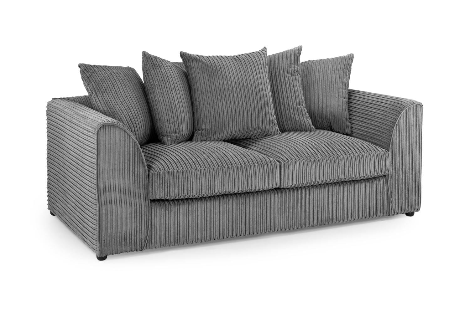 Grey Fabric Scatter Back 3 Seater Sofa