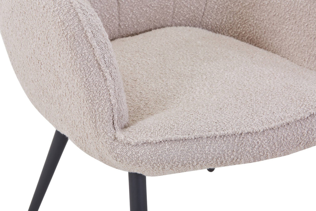 Paris Boucle Light Brown Armchair and Footstool
