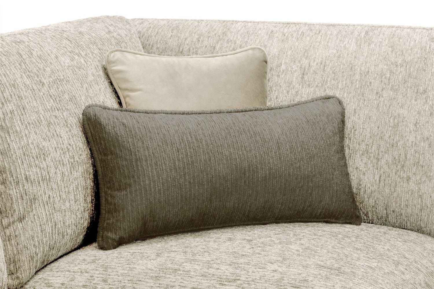 Beige Chenille Fabric 2 Seater Sofa Standard Back