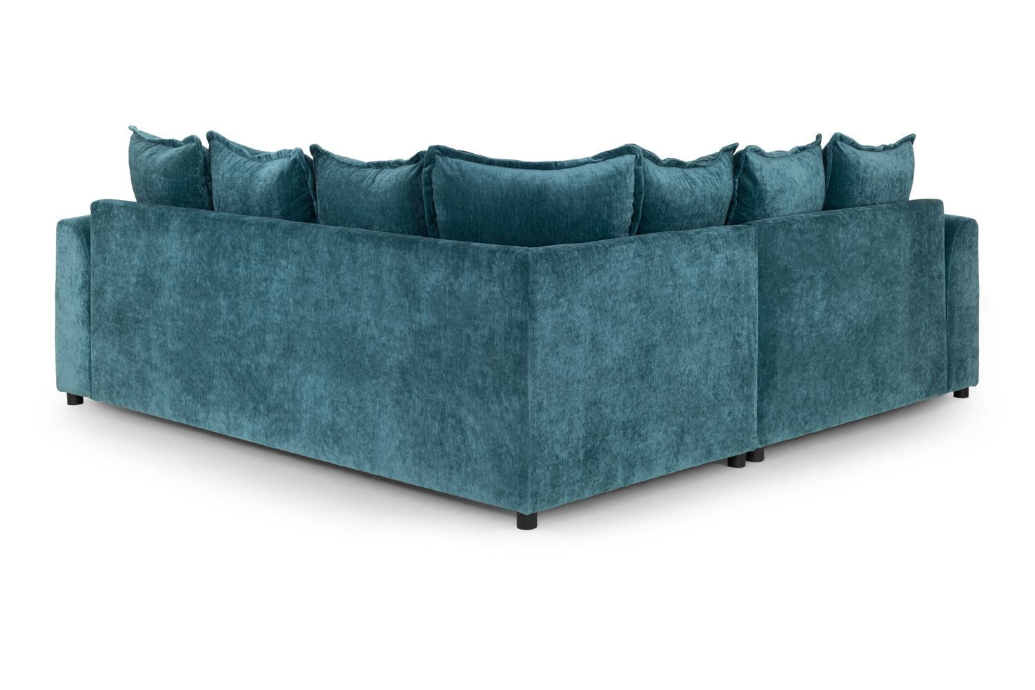Teal Blue Fabric Large Pillow Back Corner Sofa