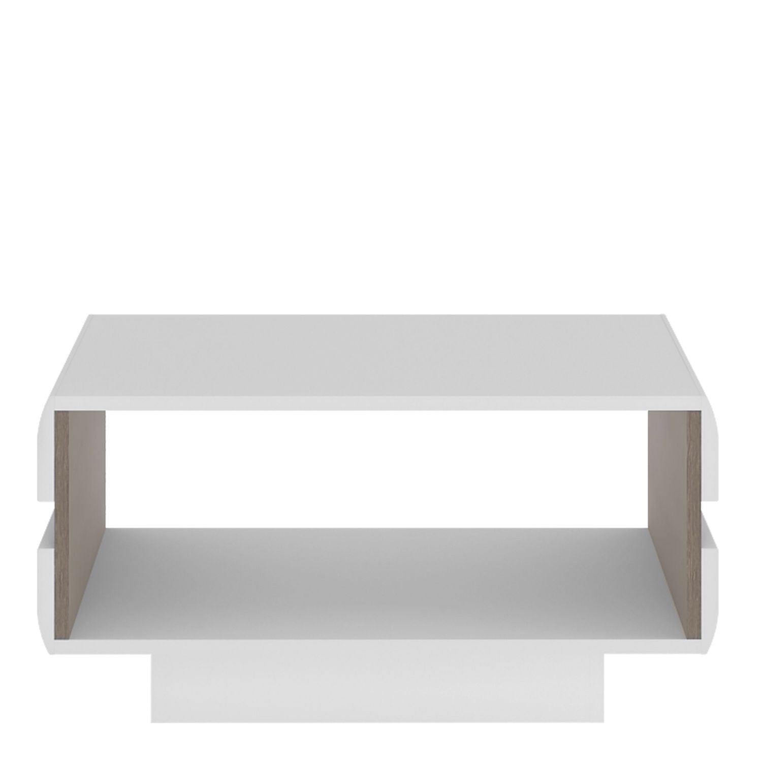 Living Small Designer Coffee Table in white With an Truffle Oak Trim