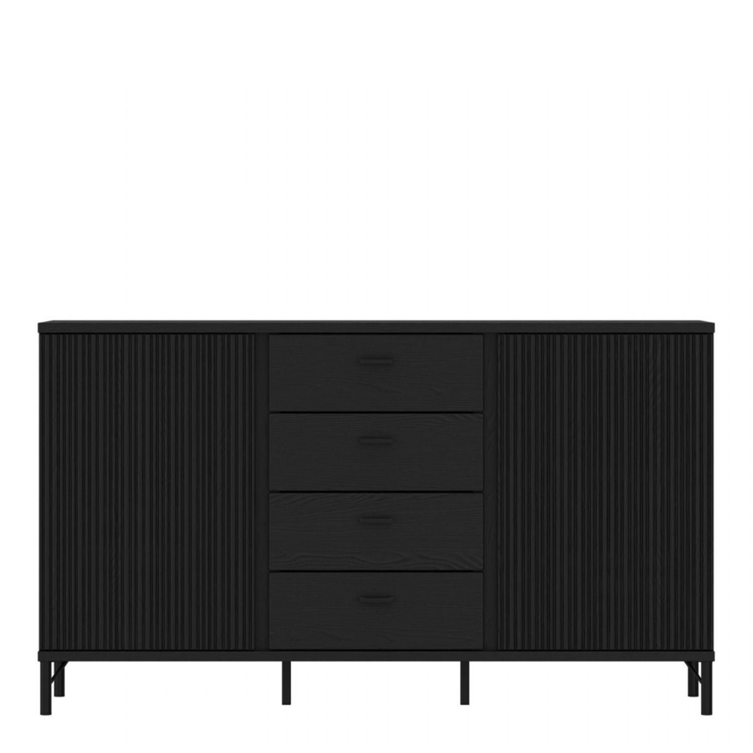Lusaka Sideboard 2 Door 4 Drawer in Black Graphite