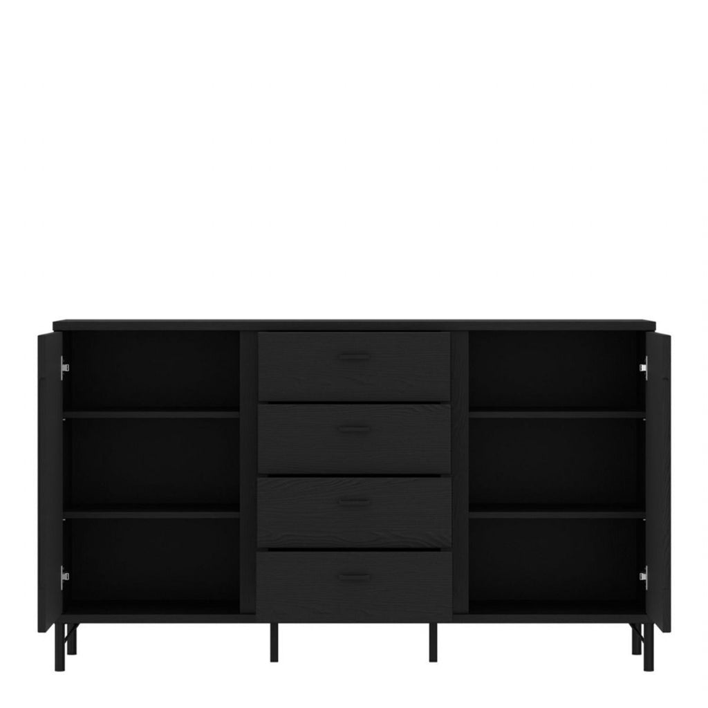 Lusaka Sideboard 2 Door 4 Drawer in Black Graphite