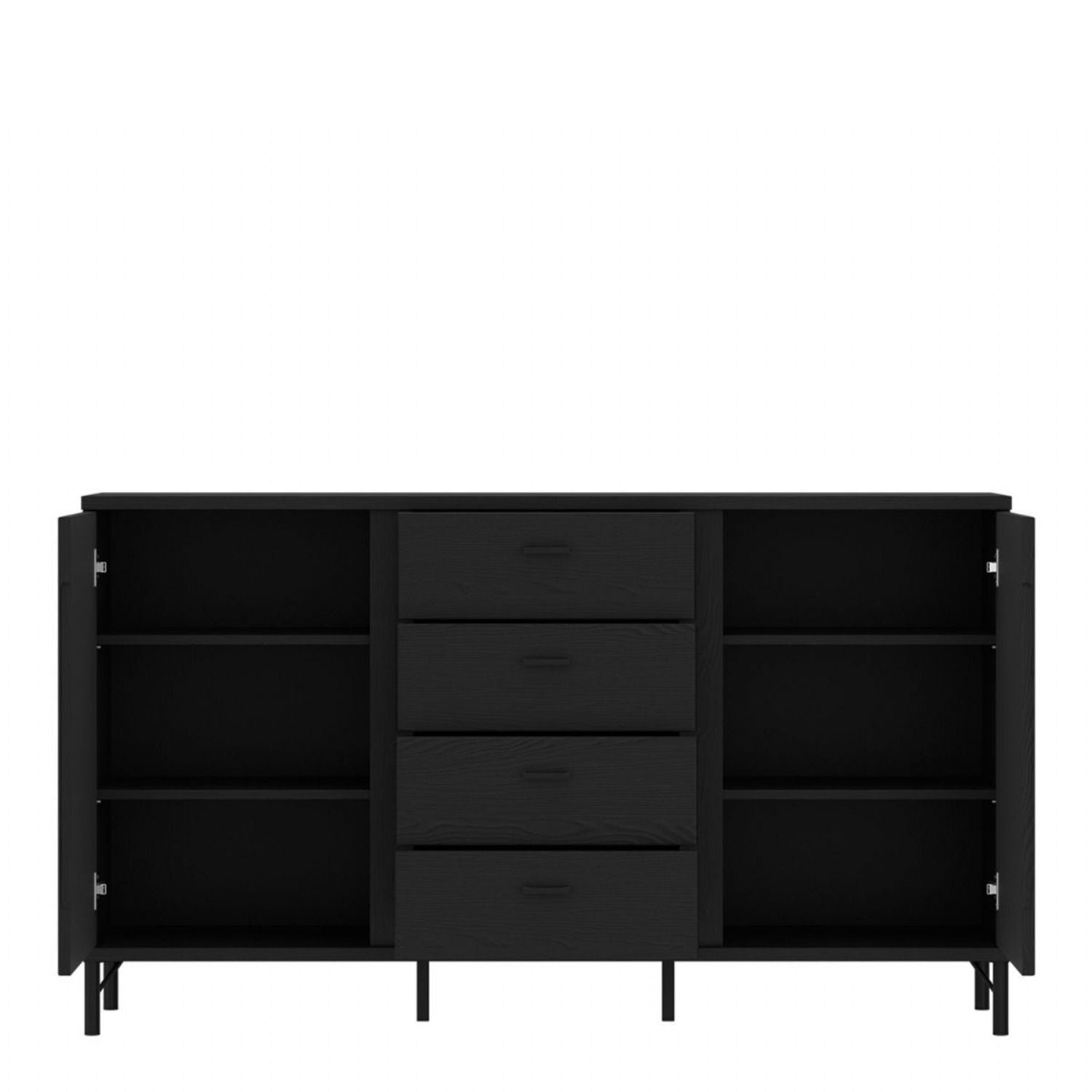 Lusaka Sideboard 2 Door 4 Drawer in Black Graphite